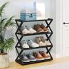 Household Simple Shoe Rack X-shaped Space-Saving Shoe Storage Rack Dust-proof Storage Shelf Multi-functional Assembly Cabinet