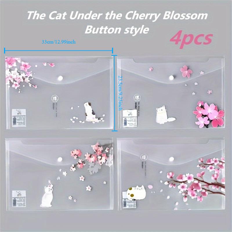 Прозрачные пакеты для документов формата А4 из 4 предметов с застежкой на пуговицы - водонепроницаемый органайзер для документов из ПВХ для студентов, хранения билетов и контрольных бумаг