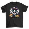 Halloween_229 Cat Witch Funny T-shirt - Purr-fect for Spooky Season! Unisex Prin