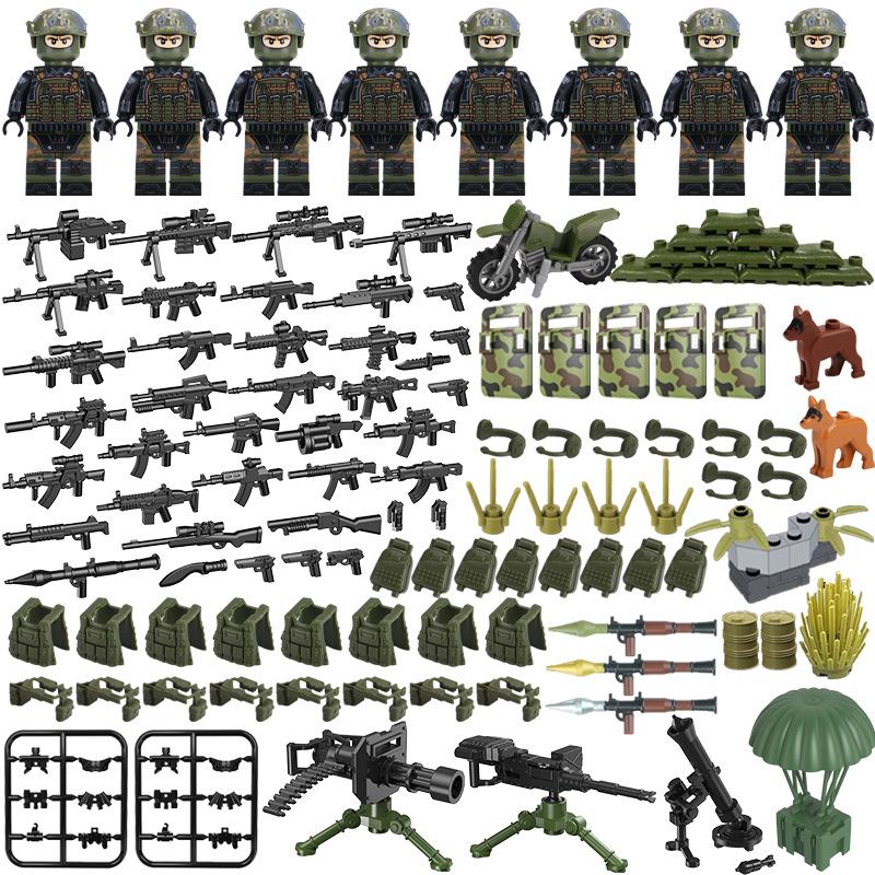 В мешке вооруженный альфа-коэффициент Черная пантера SWAT Team собранная сцена строительные блоки игрушки