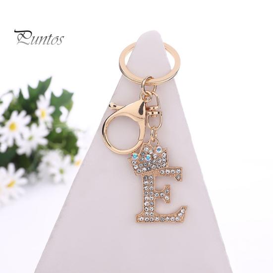 Брелок для ключей, роскошный горный хрусталь, корона, инициалы, автомобильный брелок AG, золотой брелок с 7 буквами, женский аксессуар для сумки, орнамент