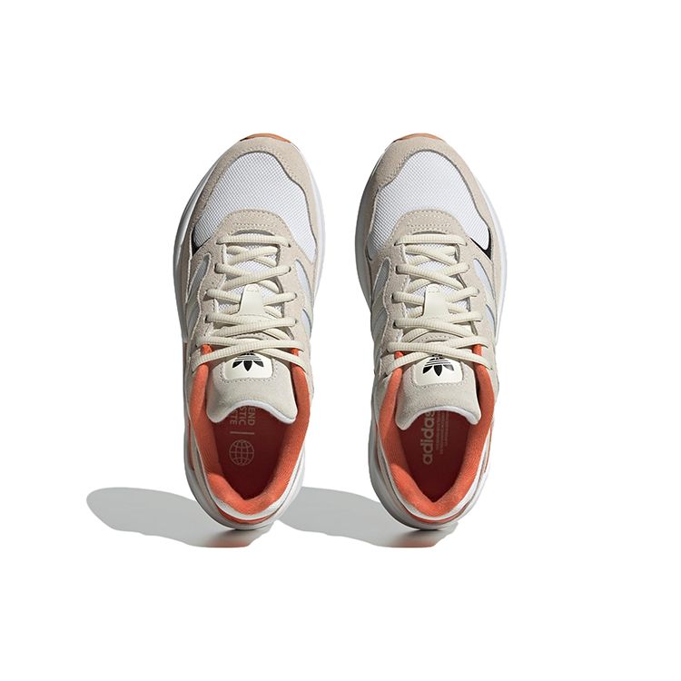 Adidas Originals Retropy Adisuper Сетка Замша Классические Нескользящие Низкие Кроссовки для Повседневной Носки Женские кроссовки Бежевый Оранжевый HQ1848