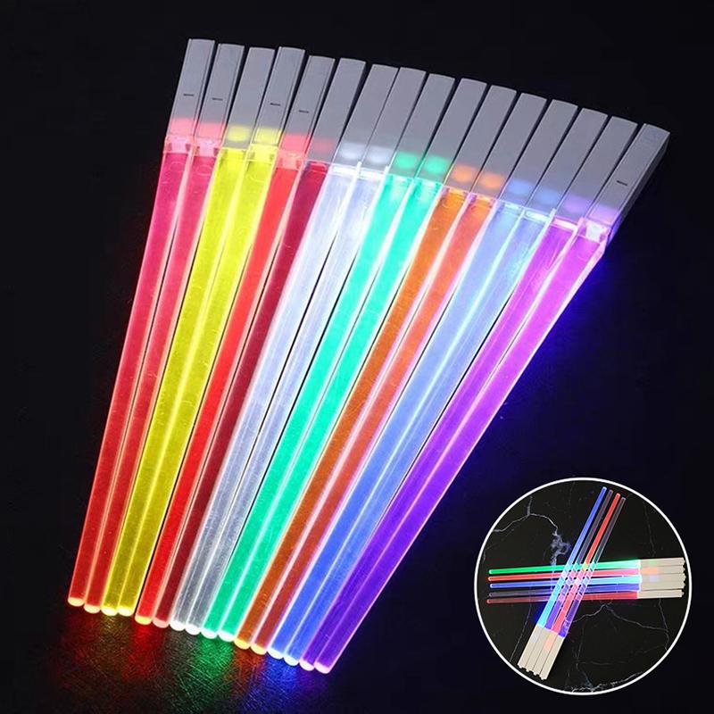 1 Pcs Led Lightsaber Luminous Chopsticks Detachable Washable Reusable Free Tableware For Kitchen Dinner