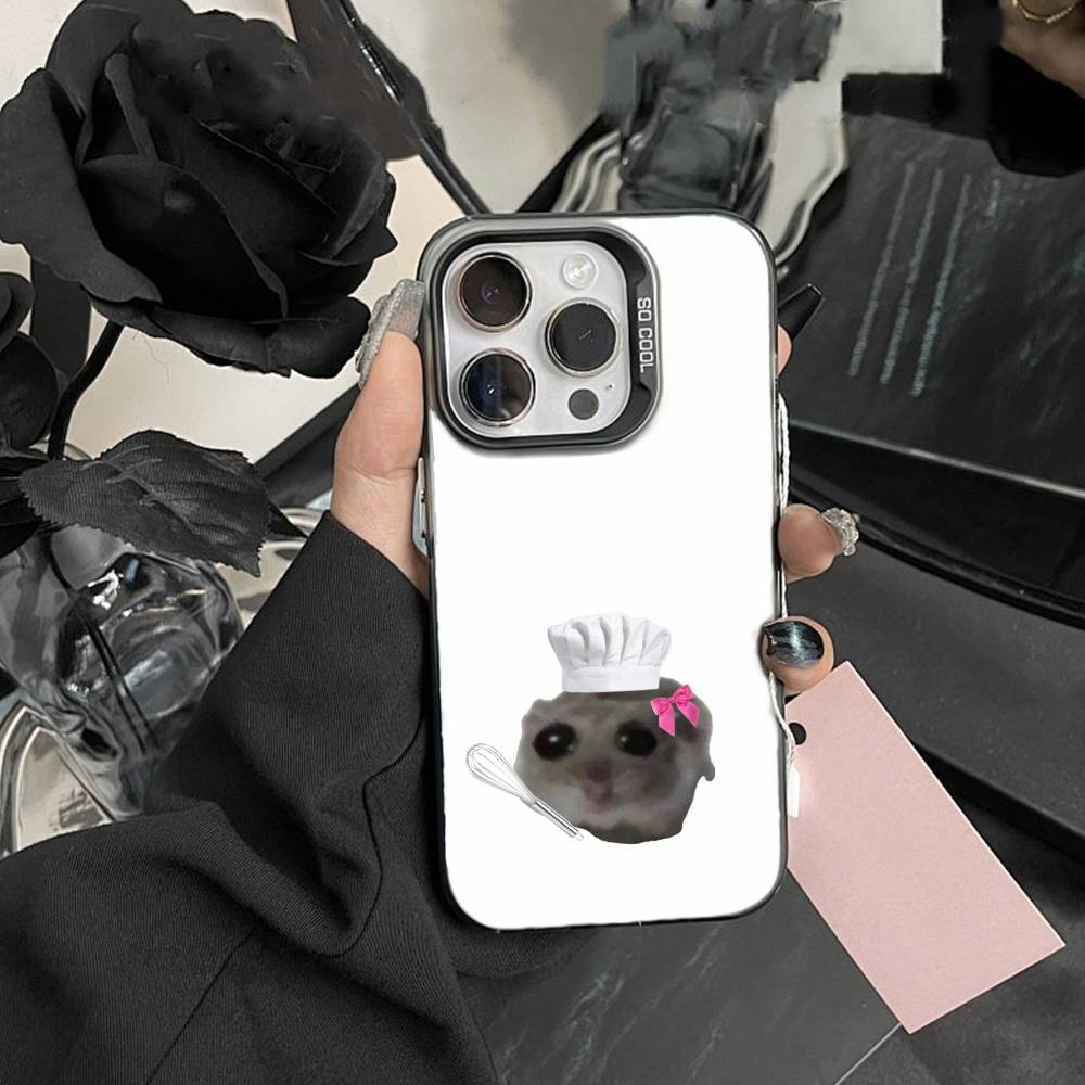 Big-eyed goofy Mouse Phone Case For iPhone 17,16,15,14,13,12,Pro MAX Black Matte Shockproof Cover