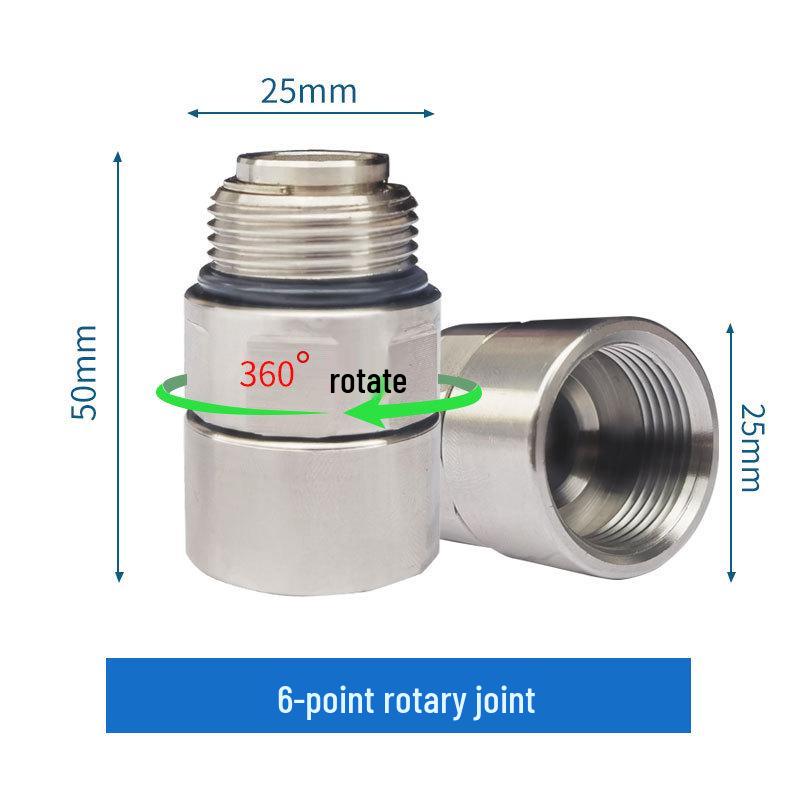 360° Rotating Stainless Steel & Aluminum Fuel Nozzle Swivel Joint, Fits 1/2", 3/4", 1" Oil Pipes