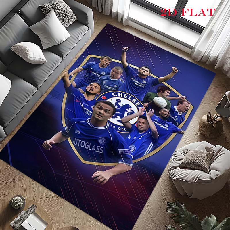 Постер Chelsea FC Ковер для гостиной, спальни, дома, украшение дивана, Нескользящий коврик для детских игр