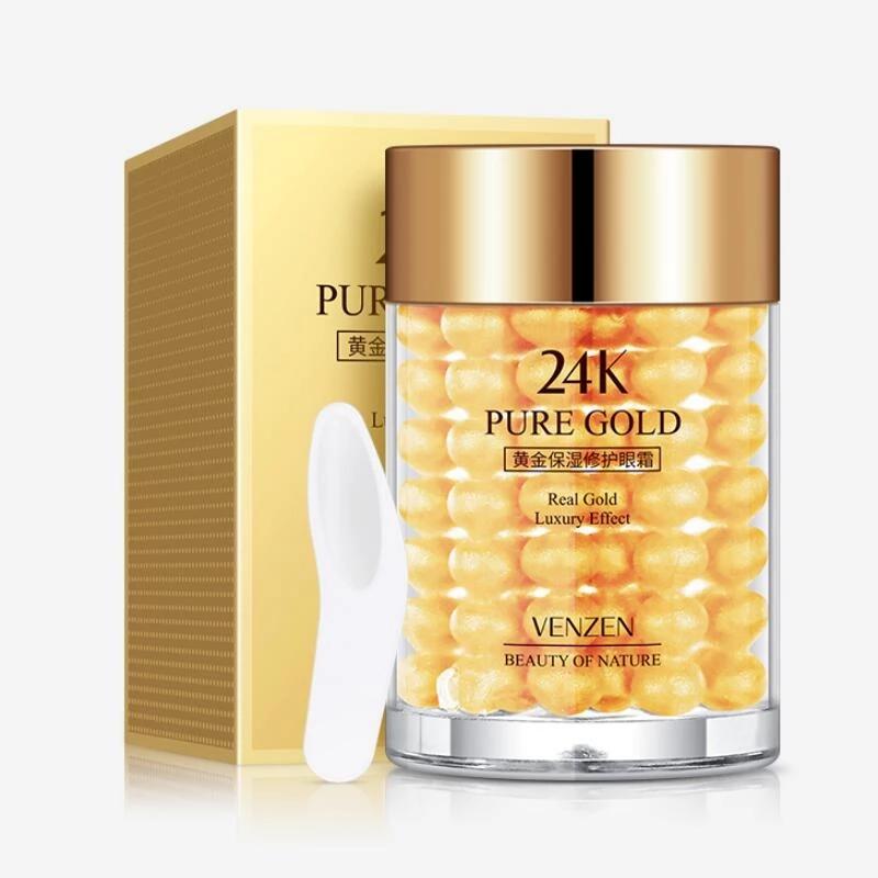 24K Gold Eye Cream Moisturizing Anti Puffiness Anti Wrinkle Remove Dark Circle Anti-Aging Women Eye Care