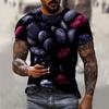 Summer Graphic Casual Short Sleeved T Shirt For Men Oversized Streetwear 3D Digital Printing Large Size Top Tees For Male