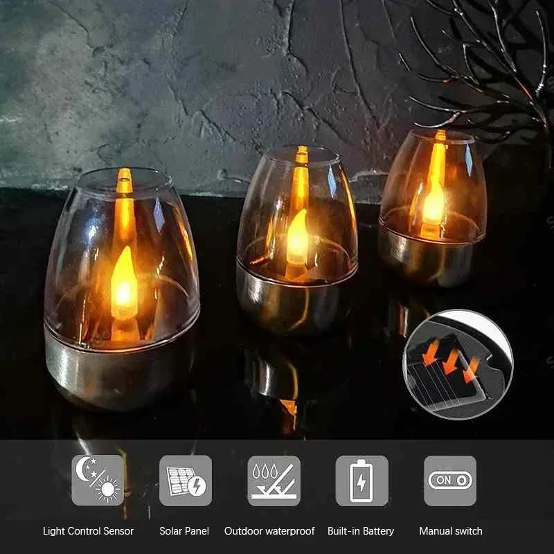 4/1pcs LED Solar Candles Light Flameless Rechargeable Night Light For Party Garden Decor Outdoor Waterproof Solar Candles Lamp