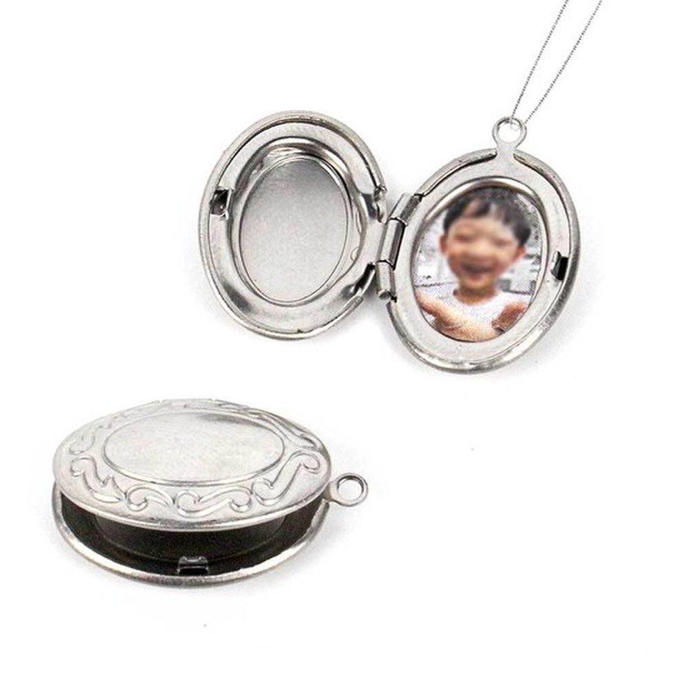 Ожерелье с фоторамкой Фото Нержавеющая сталь Античная подвеска Мини-подвеска Ожерелье Мини-подвеска Ожерелье с фоторамкой
