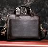 Genuine Top-Grain Cowhide Men's Briefcase, 15.6" Laptop Bag, Business Handbag Crossbody Shoulder Bag