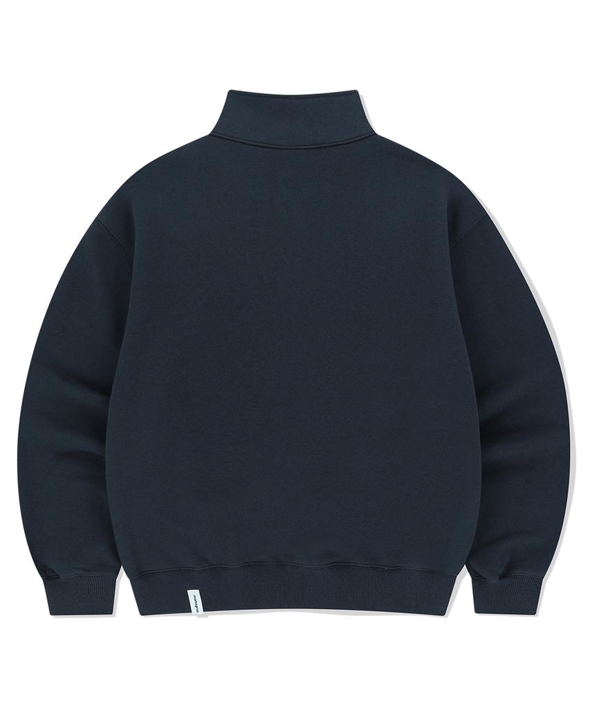MAHAGRID Arch Logo Applique Half Zip-Up Sweatshirt Navy(Mg2Fsmm444A)
