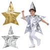 Серебряный/Золотой костюм Рождественской звезды для детей, наряды для косплея рождественской сцены для воскресной школы, церковные принадлежности