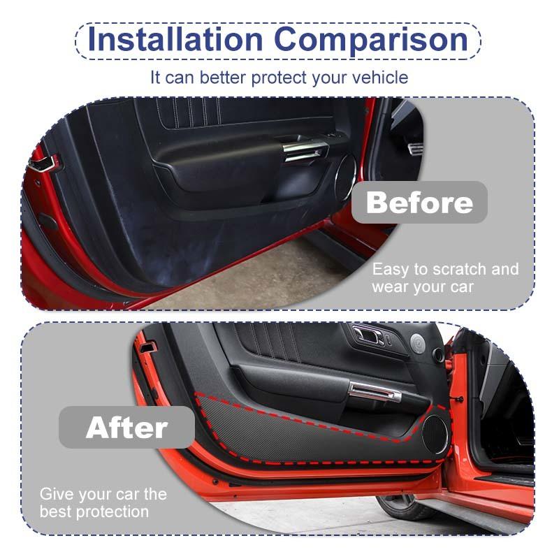 Наклейки на дверь автомобиля с защитой от ударов, подходят для Ford Mustang 2015, аксессуары для интерьера