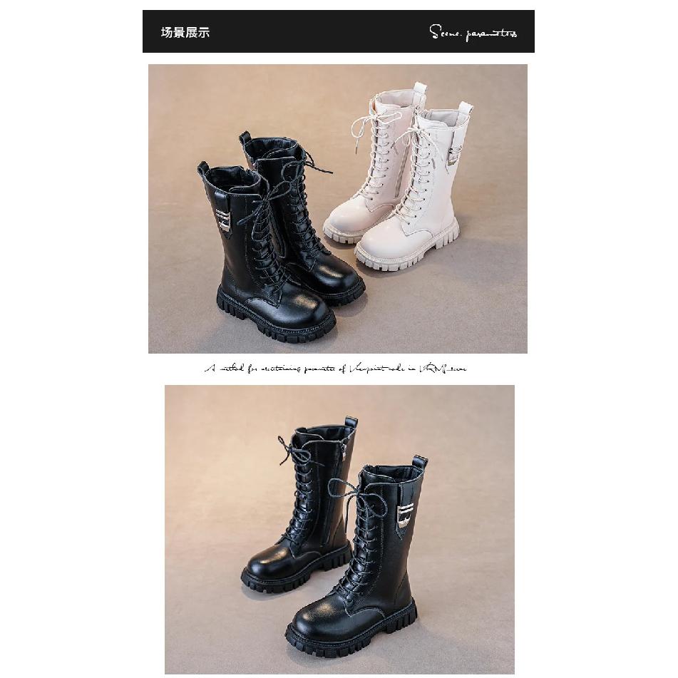 Children Knee Length Boots New 2025 Autumn British Girls Princess Boots Kids Zipper Comfortable Non Slip Buckle Long Boots