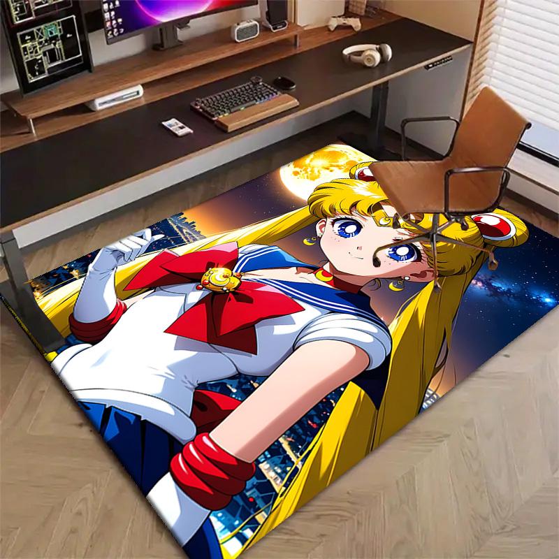 Sailor Moon Printed Area Rug Carpet for Bedroom Living Room Home Decor Rugs Mat Non Slip Mat Rug for Bedside