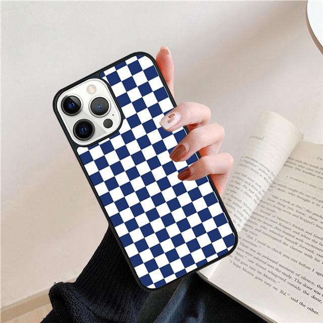 Клетчатый чехол для телефона iPhone 17 Air 15 16 Cover 14 11 13 Pro Max 12 Plus Max Cover Coque