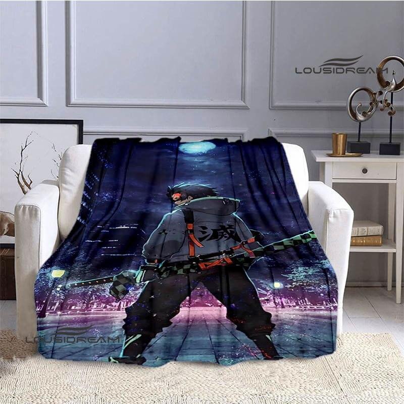 Demon SLAYER аниме с принтом Polyna Wild ремни бум одеяло плоские мягкие и удобные домашние дорожные кровати подарок на день рождения
