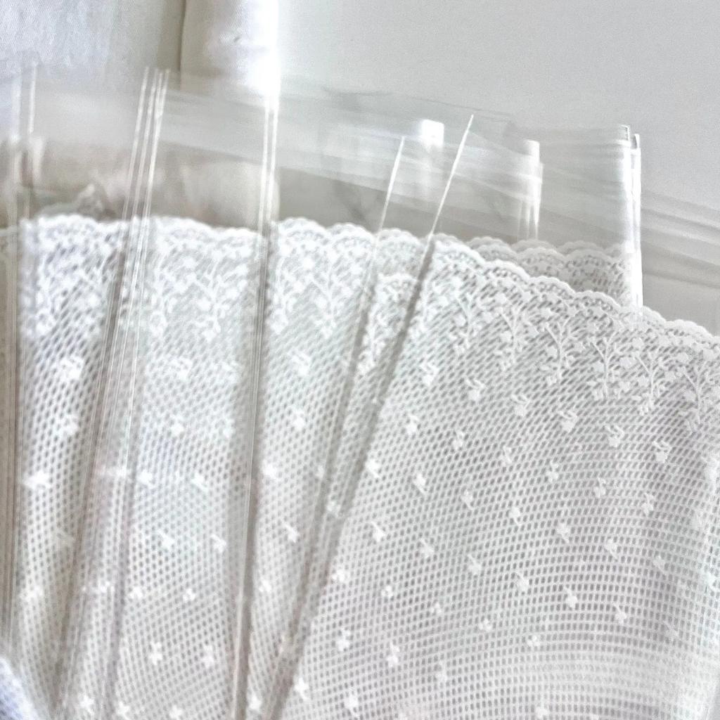 100 шт. Белый кружевной пакет из ОПП с самоклеящимся клапаном, эстетичный, для упаковки фотокарточек K-pop 3 дюйма, декоративный пакет, милая упаковка для подарков для карточек