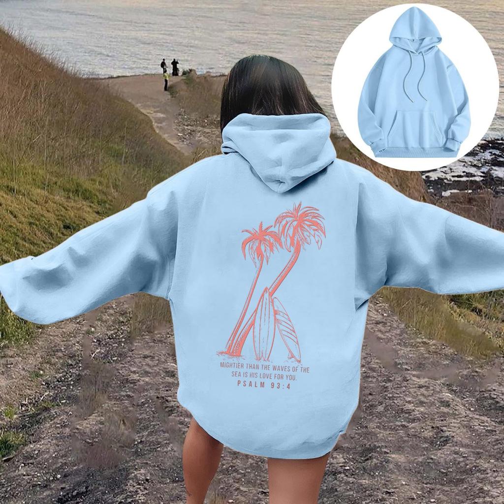 Женская модная толстовка с длинным рукавом, принтом букв, капюшоном, завязками, большим карманом, толстовка сверху