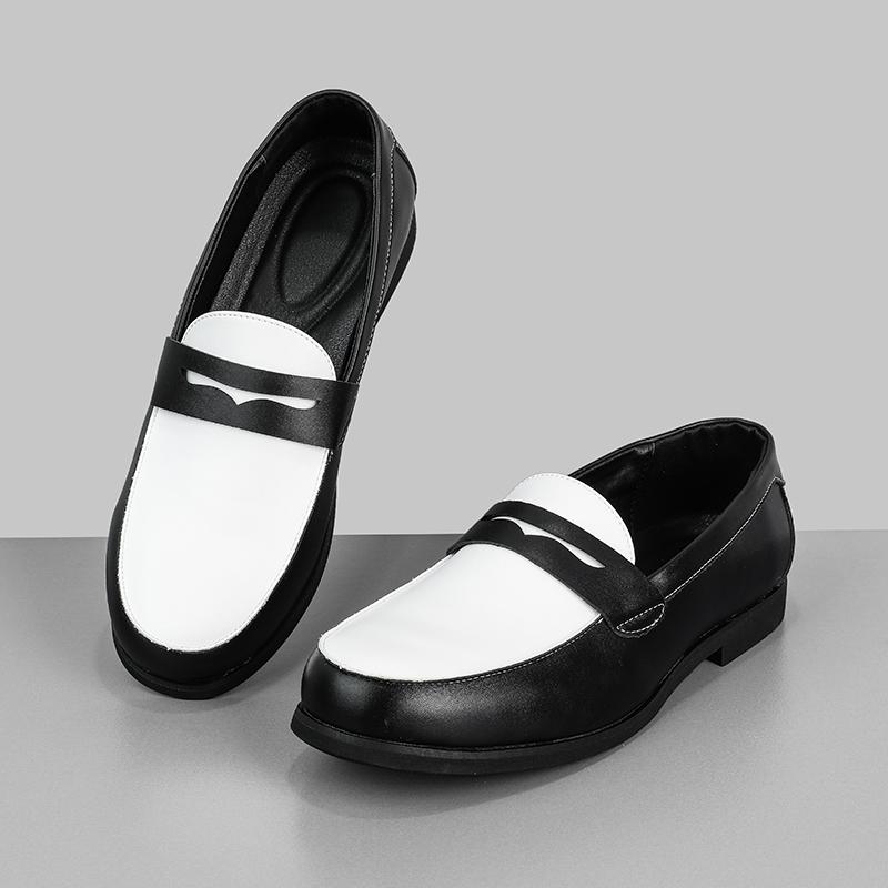 Новые дизайнерские пенни-лоферы для джентльменов, мужские остроносые, черные с белым, слипоны, свадебная обувь, формальная обувь