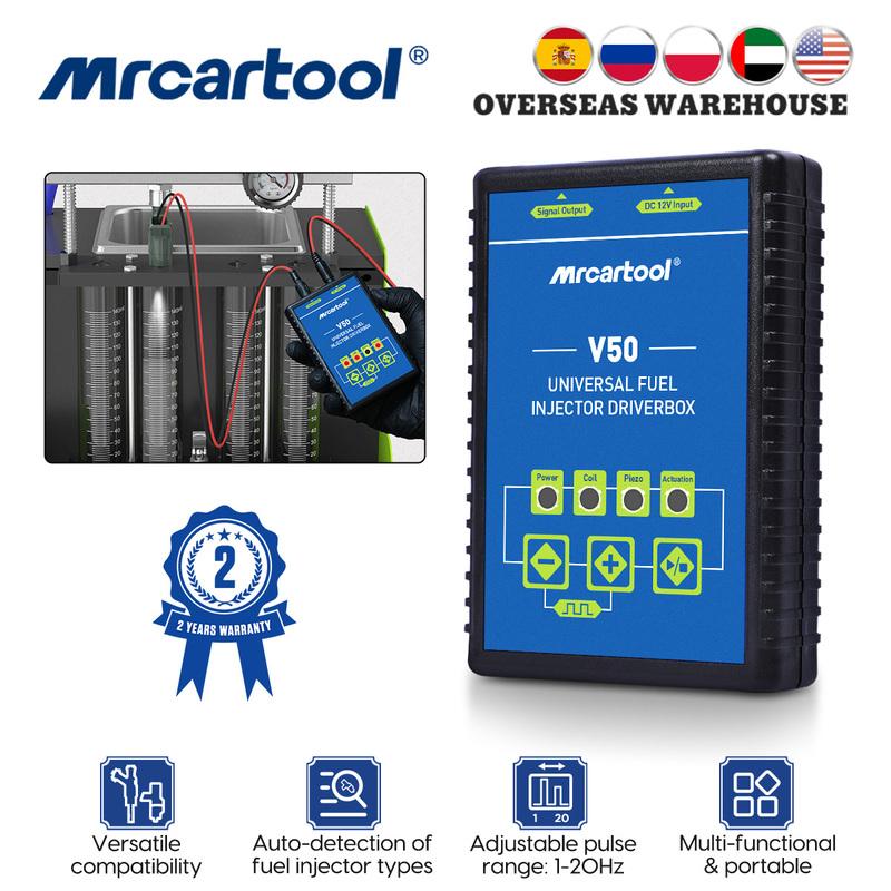 MRCARTOOL V50 Fuel Injector Tester Cleaner DIY Cleaning Tool Kits Diesel GDI Injectors Adapter For AUTOOL CT150 CT160