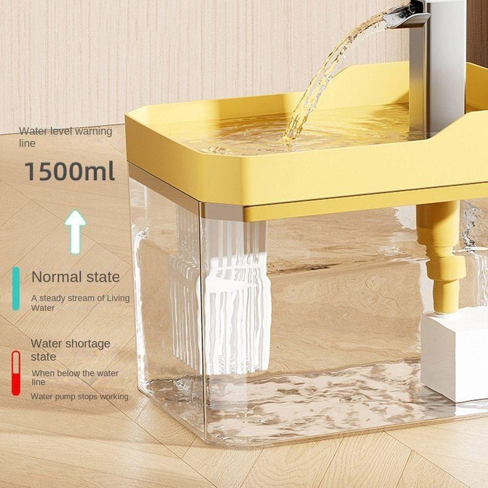 Удобная 1,5 л поилка для домашних животных, умная поилка с автоматическим фильтром, фонтанчик для питья для домашних животных, прозрачная миска для питья с насосом, для кошек, для дома