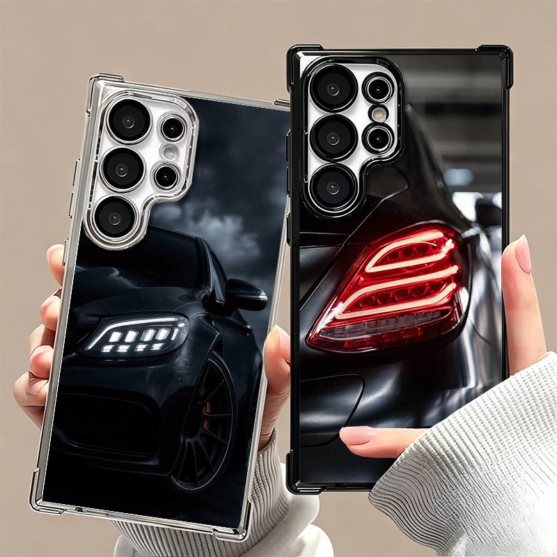 Sports Car Cool Taillight Plating Phone Case For Samsung Galaxy S24 S25 FE S26 Edge S23 Ultra S22 S21 Plus S20 Anti-Fall Airabag
