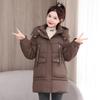 Женское пуховое хлопковое утепленное пальто 2024 года, новое женское зимнее утепленное свободное пальто с капюшоном и хлопковой подкладкой, средней и длинной длины