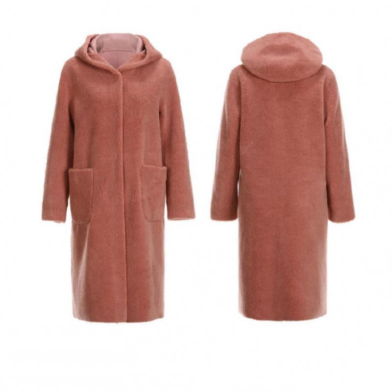 La Belle Shinyoung Fur Hood Reversible Mouton Long Coat Lb103ct