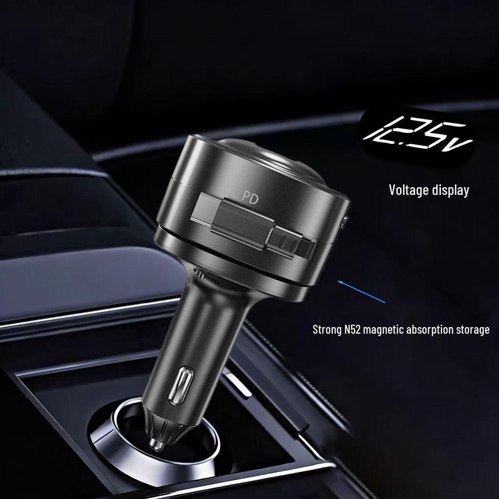 Универсальный retractable (выдвижной) автомобильный зарядный адаптер 4-в-1