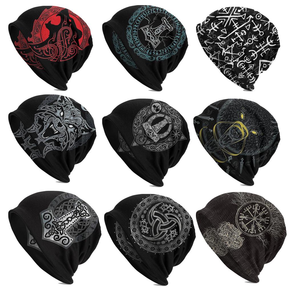 FENRIR LOKI'S SON Wolf Romantic Horror Film Viking Unisex Bonnet Winter Windproof Double Layer Hats For Unisex Women