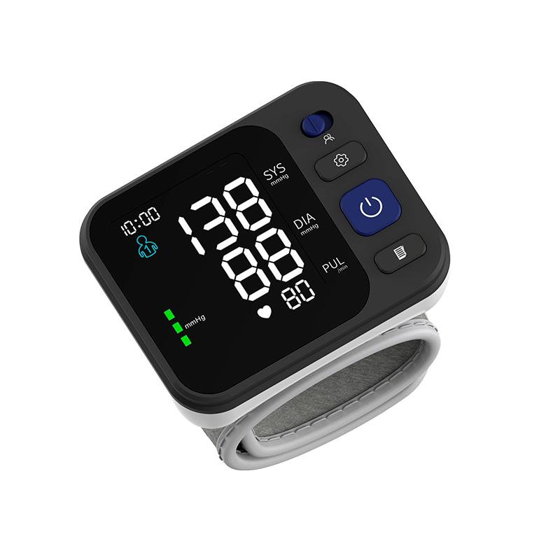 Portable Digital Tensiometer BP Machine LCD Display Sphygmomanometer with Wrist Blood Pressure Cuff Electric Power Source