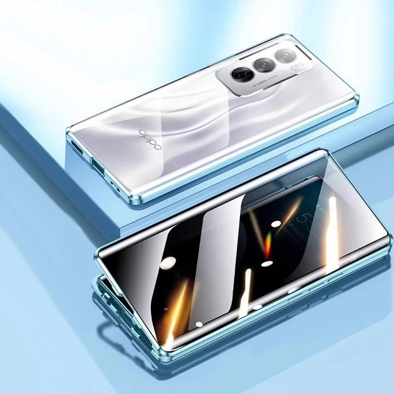 Металлический чехол для телефона с защитой от подглядывания для OnePlus 10 Pro 10R 11 11R 12 12R 13 13R, Магнитная стеклянная крышка с защитой конфиденциальности на 360 градусов