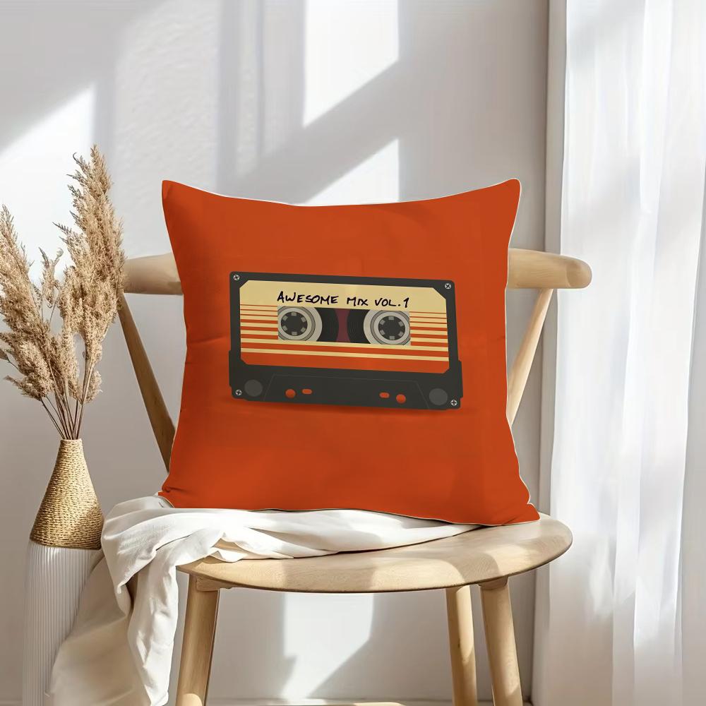 Retro Cassette Tape Cushion Cover Soft Plush Throw Pillow Cover DoubleSided Decorative Cushion Case Sofa Bedroom Home Decor