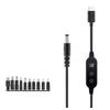 Кабель PD65W USB C - DC5521 для быстрой зарядки, 5В 9В 12В 15В 20В 3А, регулируемый кабель питания с несколькими адаптерами