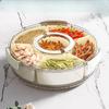 Rotate Charcuterie Container Snackle Box Container Divided Serving Tray Portable Storage Organizer for Candy Fruits Nuts Spice