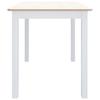 Dining Table White and Brown 114 x 71 x 75 cm Solid Rubberwood