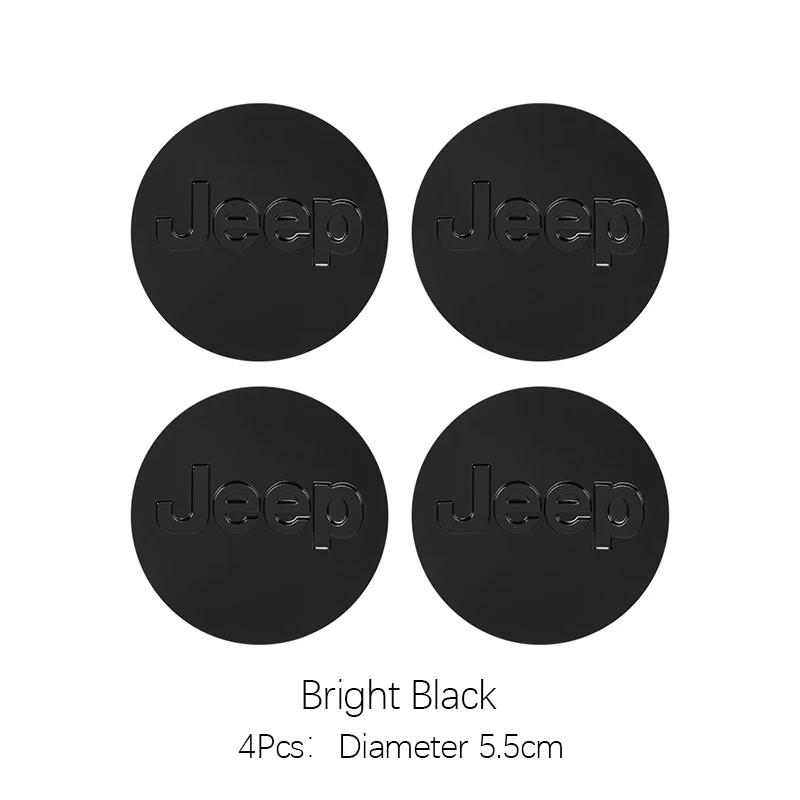 For Jeep For Jeep Renegade Compass Grand Cherokee Wrangler jk Gladiator 4pcs ABS Electroplating Car Wheel Hub Center Cover  A