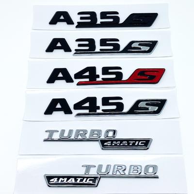 3D ABS глянцевые черные буквы A35 A45 A45S Turbo 4matic эмблема для Mercedes Benz AMG автомобильное крыло багажника сзади W176 W177 наклейка с логотипом