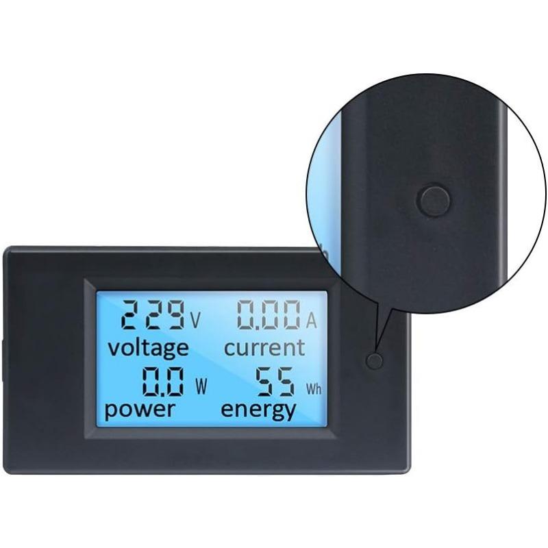 Счетчик электроэнергии, тестер напряжения, цифровой вольтметр, амперметр, измеритель мощности, ЖК-дисплей переменного тока, 80-260 В, 20 А, вольт, напряжение, ток, мощность, счетчик энергии