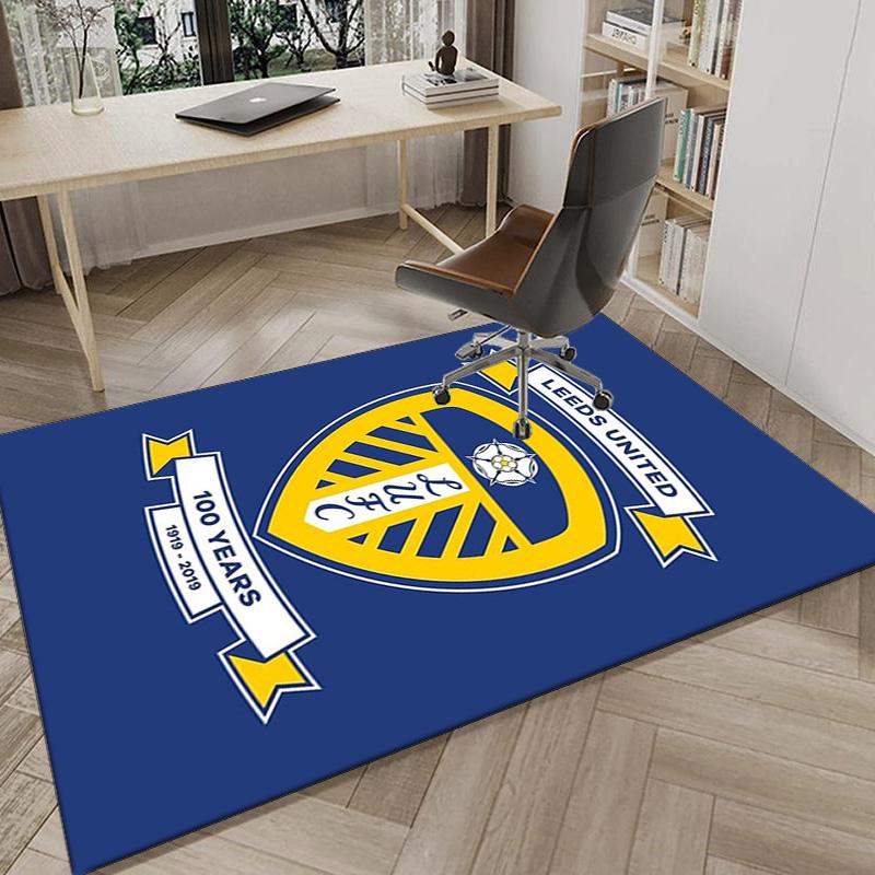 Leeds Crest Design Printed Area Rug for Office, Chair Rug, Decorative Carpet Floor Mat, Large Size Fan gifts Christmas gifts