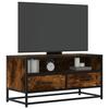 VidaXL TV Stand Smoked Oak 80x34.5x40 Cm Engineered Wood and Metal, TV Bench, Hi-fi Cabinet, Entertainment Center, Buffet 848811