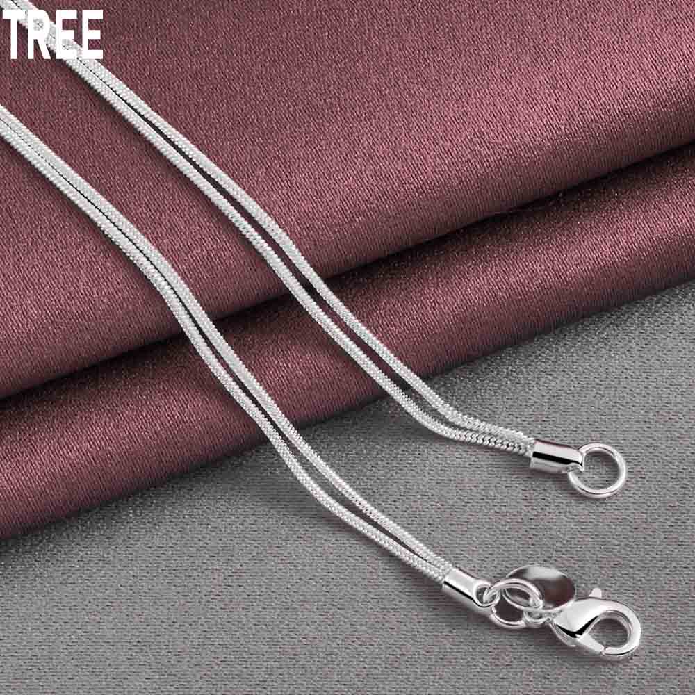 Ожерелье из двойного змеиного ожерелья из стерлингового серебра 925 пробы с матовыми гладкими бусинами, модные свадебные украшения