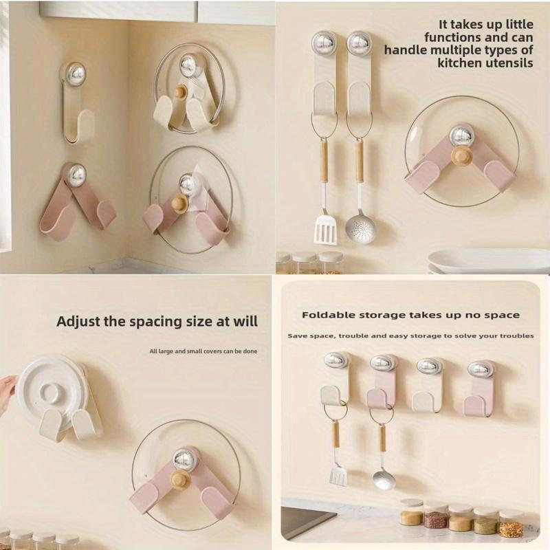 Присоска Подставка для крышек кастрюль Настенная Не перфорированная Кухонная полка для хранения Подставка для разделочных досок