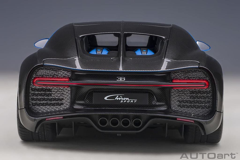 AUTOart Bugatti Chiron Sport 2019 French Black Finished Product 70997 1/18 Blue/Carbon