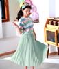 Summer 2025 Kids' Japanese Style Pleated Midi Skirt