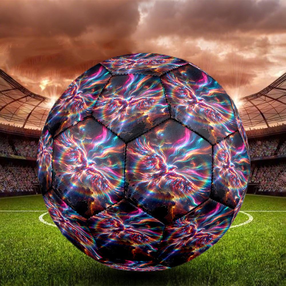 1pc Colorful Phoenix Size 5 Soccer Ball Suitable for Match Training & Outdoor Use, Durable for Competitive Games, Tournaments Football, Practice - Mul