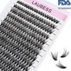 Clustered 240pcs 40D DIY False Eyelashes - Natural Curled Doll Lashes Mixed Pack