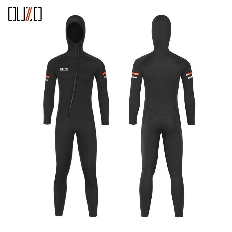 Diving Wetsuit Men Full Body Long Sleeve Hooded 1.5mm Neoprene Warmth UV Protection Surfing Snorkeling Swimming